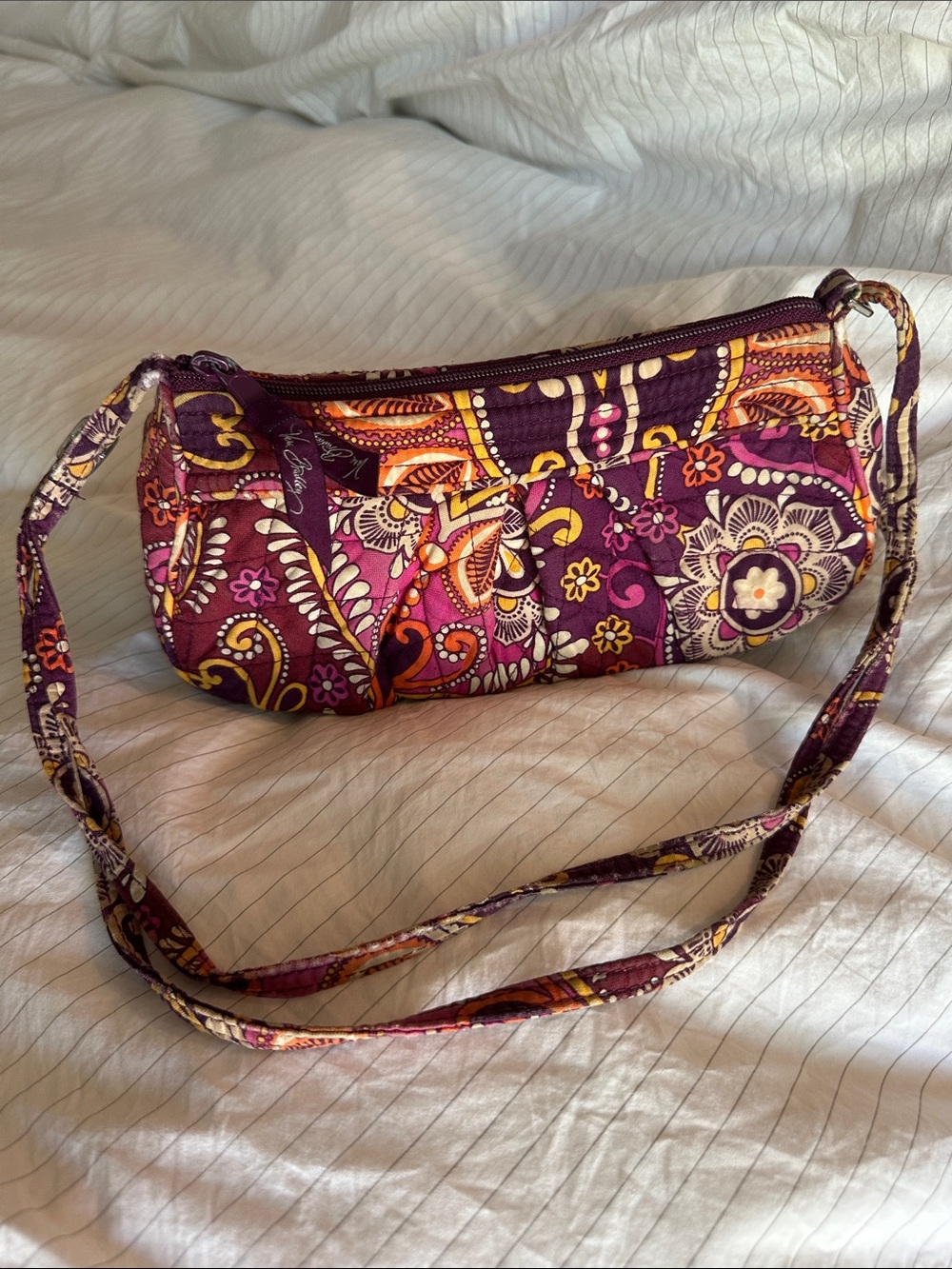 Vera Bradley - Purple Paisley Quilted Crossbody with Multi-Color Print